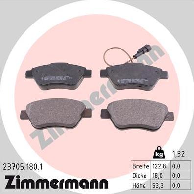 Zimmermann 23705.180.1 - Гальмівні колодки, дискові гальма autozip.com.ua