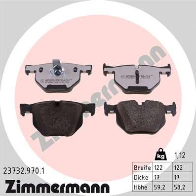 Zimmermann 23732.970.1 - Гальмівні колодки, дискові гальма autozip.com.ua