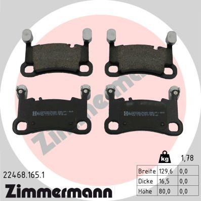Zimmermann 22468.165.1 - Гальмівні колодки, дискові гальма autozip.com.ua