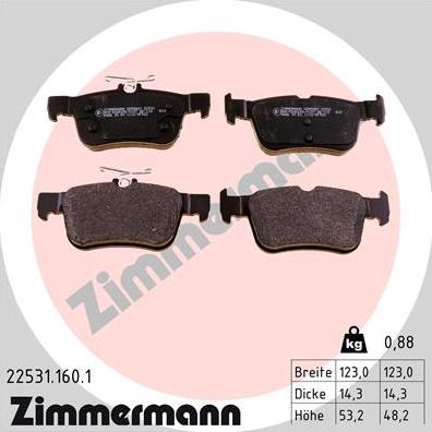Zimmermann 22531.160.1 - Гальмівні колодки, дискові гальма autozip.com.ua