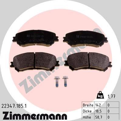 Zimmermann 22347.185.1 - Гальмівні колодки, дискові гальма autozip.com.ua