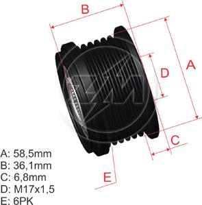 ZM ZM 96.005.12 - Ремінний шків, генератор autozip.com.ua