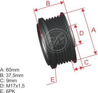 ZM ZM 96.010.02 - Ремінний шків, генератор autozip.com.ua