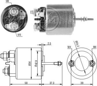 ZM ZM-595 - Тягове реле, стартер autozip.com.ua