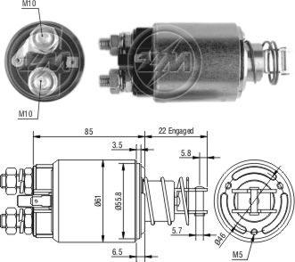 ZM ZM-655 - Тягове реле, стартер autozip.com.ua