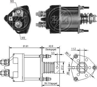 ZM ZM 650 - Тягове реле, стартер autozip.com.ua