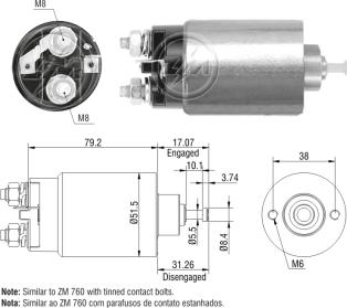 ZM ZM-1760 - Тягове реле, стартер autozip.com.ua