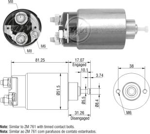 ZM ZM-1761 - Тягове реле, стартер autozip.com.ua