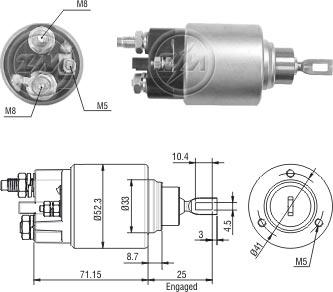 ZM ZM-376 - Тягове реле, стартер autozip.com.ua