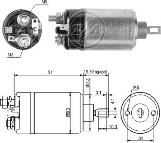 ZM ZM-3722 - Тягове реле, стартер autozip.com.ua