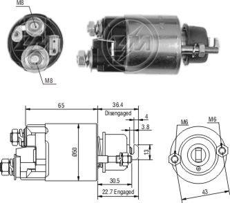 ZM ZM-703 - Тягове реле, стартер autozip.com.ua