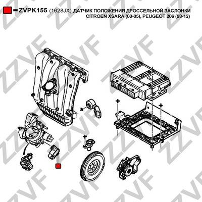 ZZVF ZVPK155 - Датчик, положення дросельної заслінки autozip.com.ua