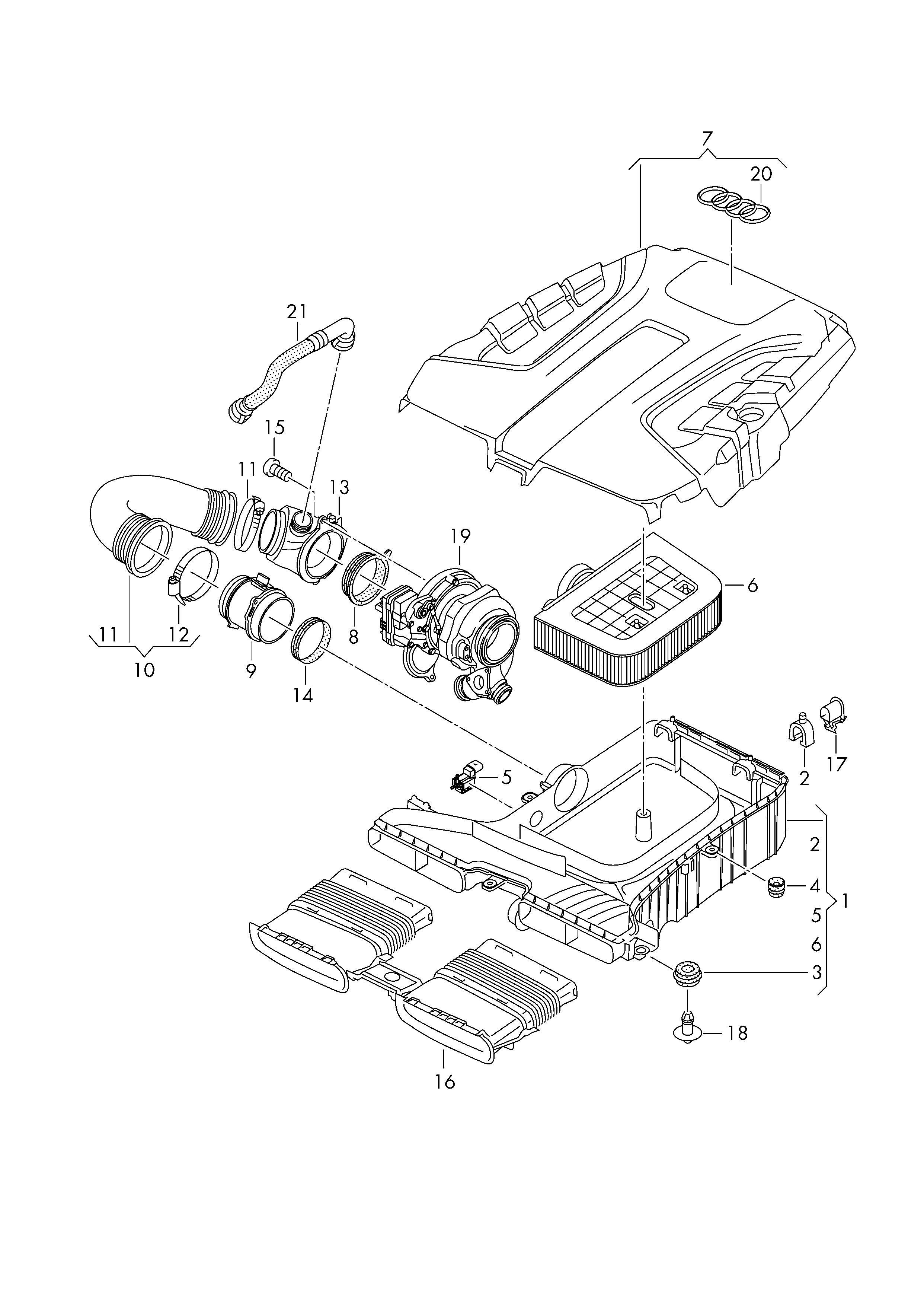 VAG 4M0 133 843 C - Повітряний фільтр autozip.com.ua