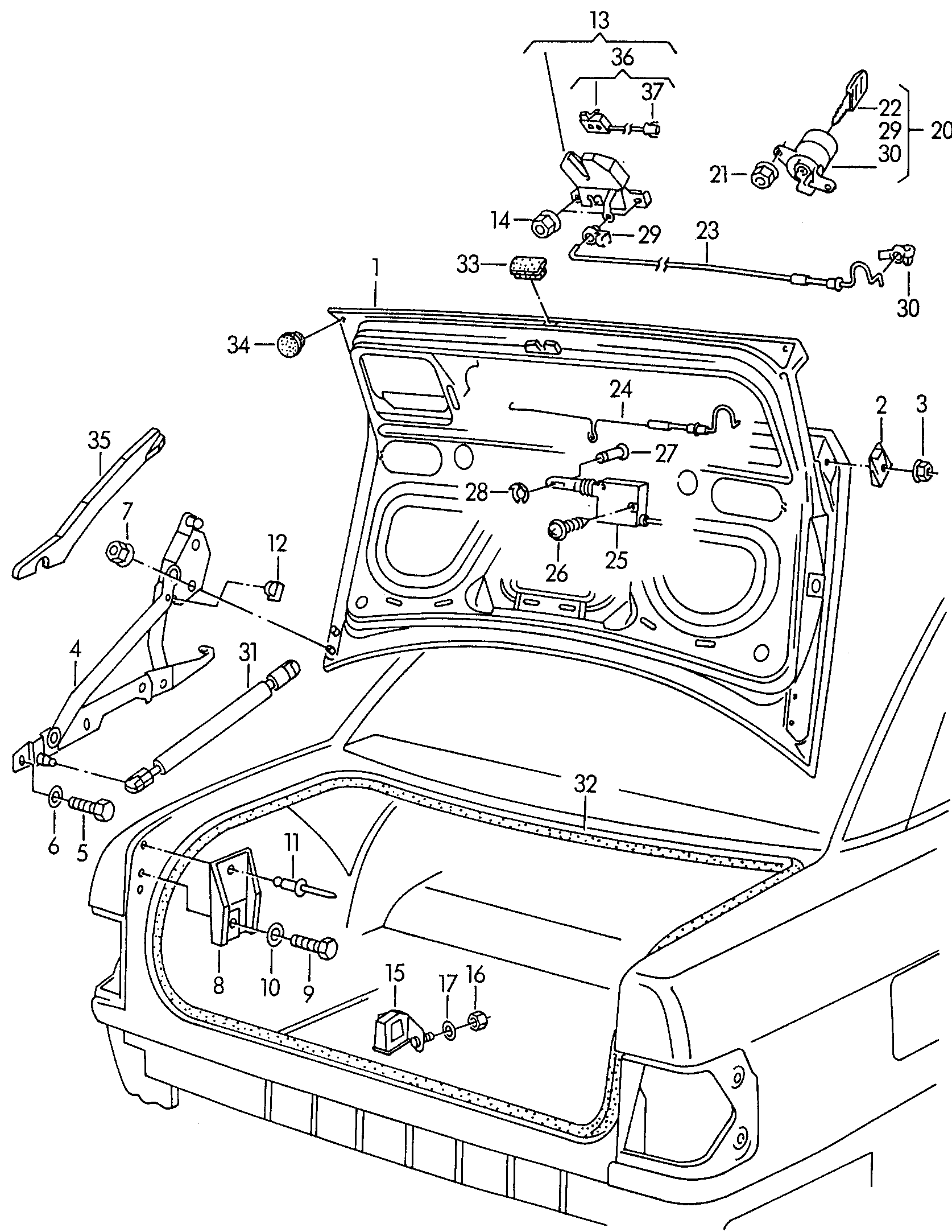 VW 4A5 827 552 - Газова пружина, кришка багажник autozip.com.ua