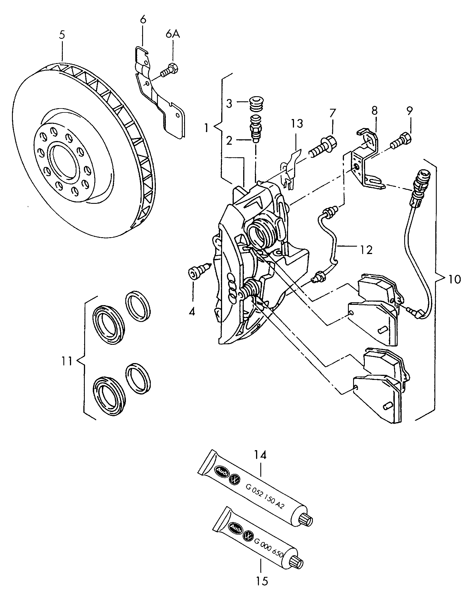 VW/SEAT 4A0698151B - Гальмівні колодки, дискові гальма autozip.com.ua