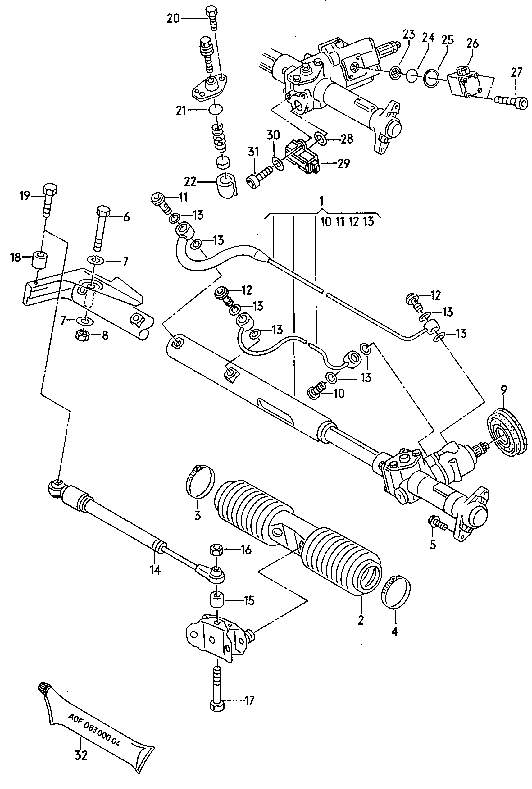 VAG 4A1498020 - Комплект прокладок, рульовий механізм autozip.com.ua