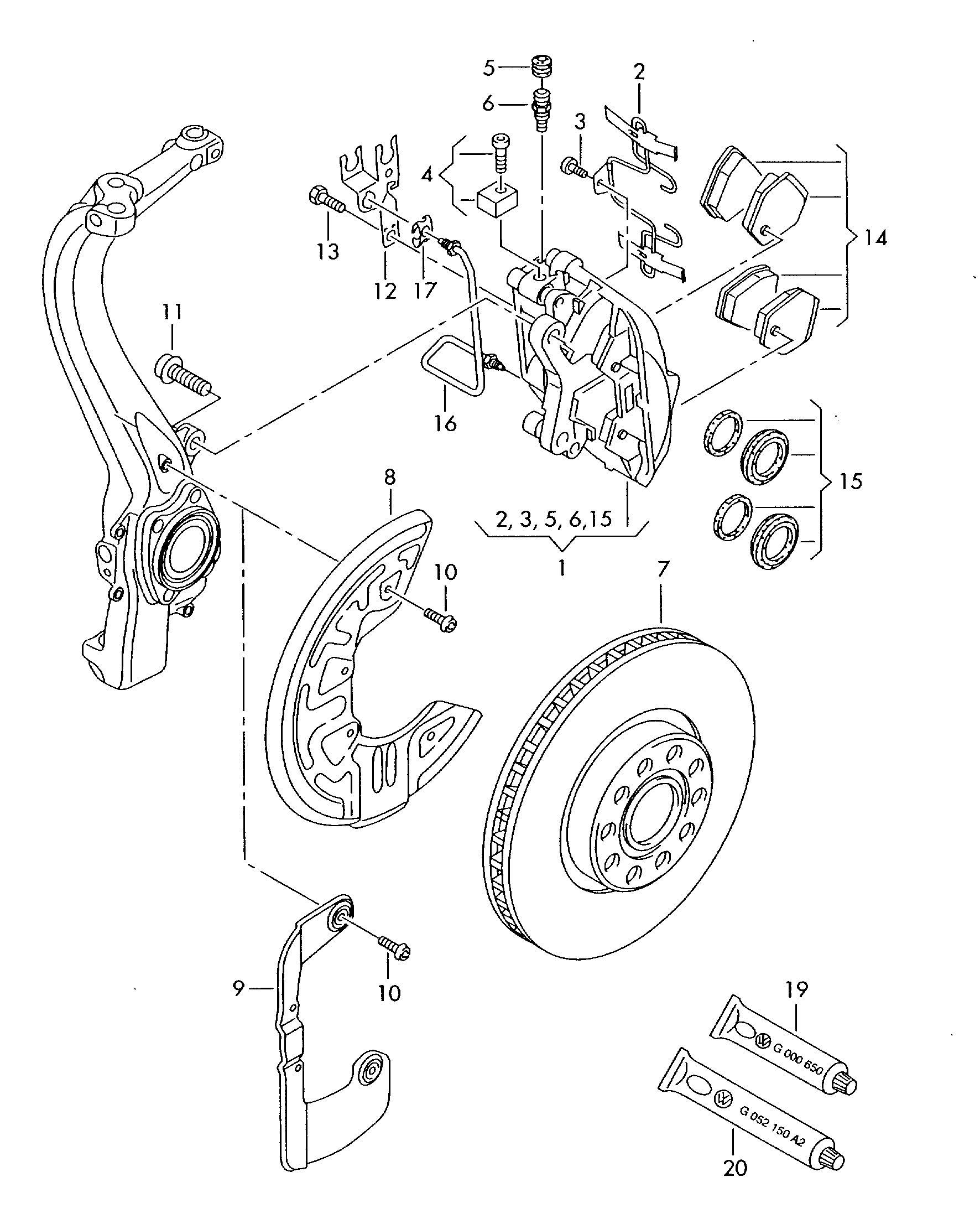 VW 4B0 615 107 B - Гальмівний супорт autozip.com.ua