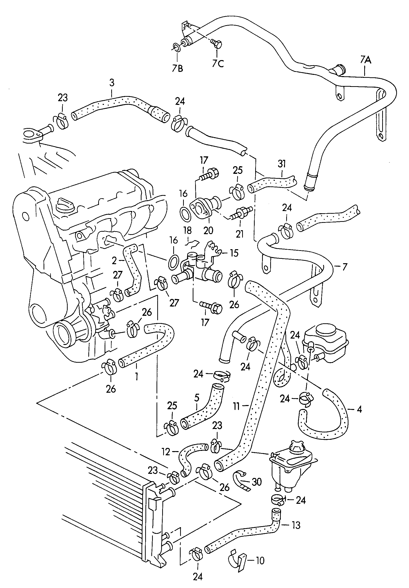 VAG 8A0121051A - Шланг радіатора autozip.com.ua