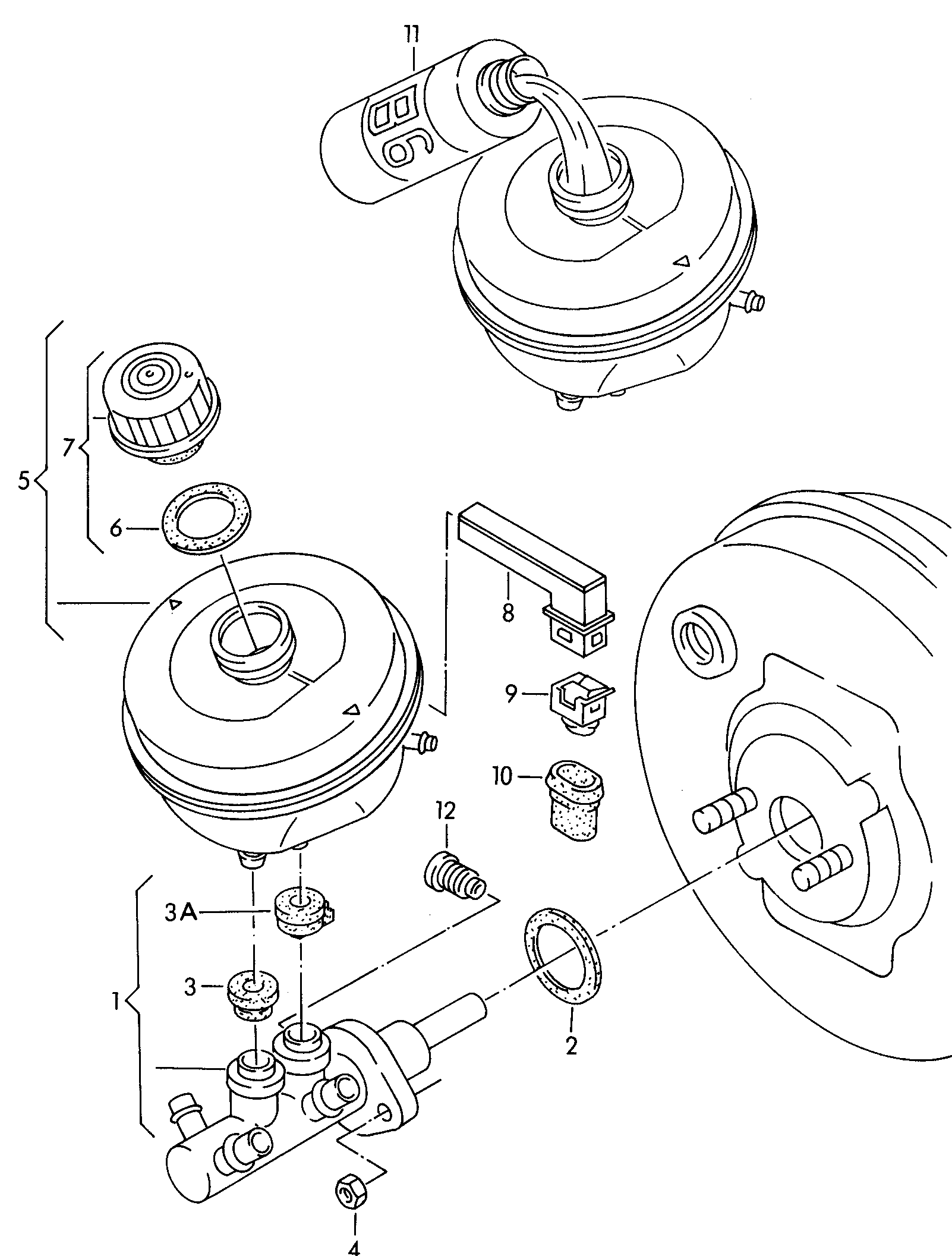 VW 893 611 021 A - Головний гальмівний циліндр autozip.com.ua