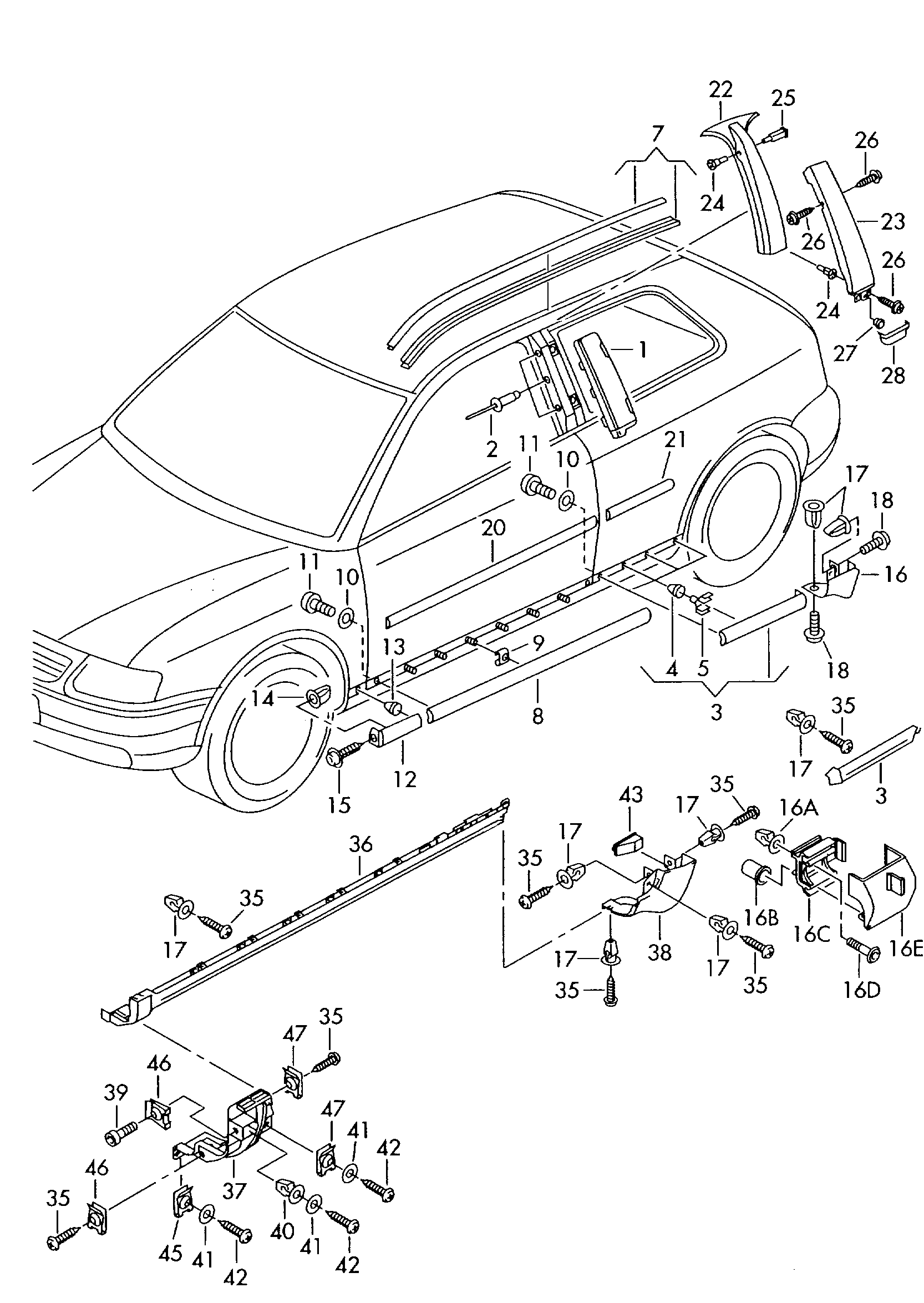 Skoda 8L0853909 - Зажим, молдинг / захисна накладка autozip.com.ua