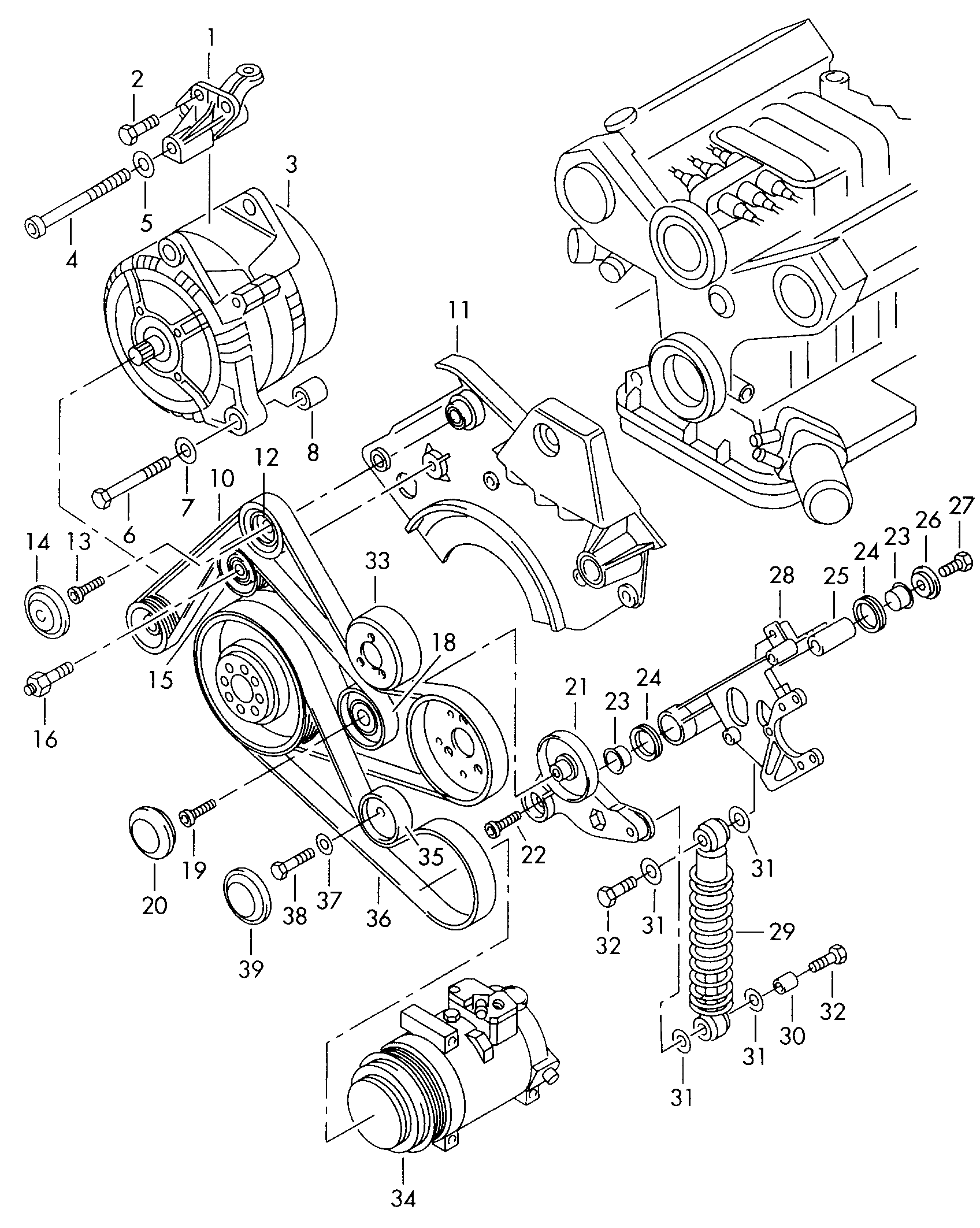 Seat 059145284 - Амортизатор, поліклиновий ремінь autozip.com.ua