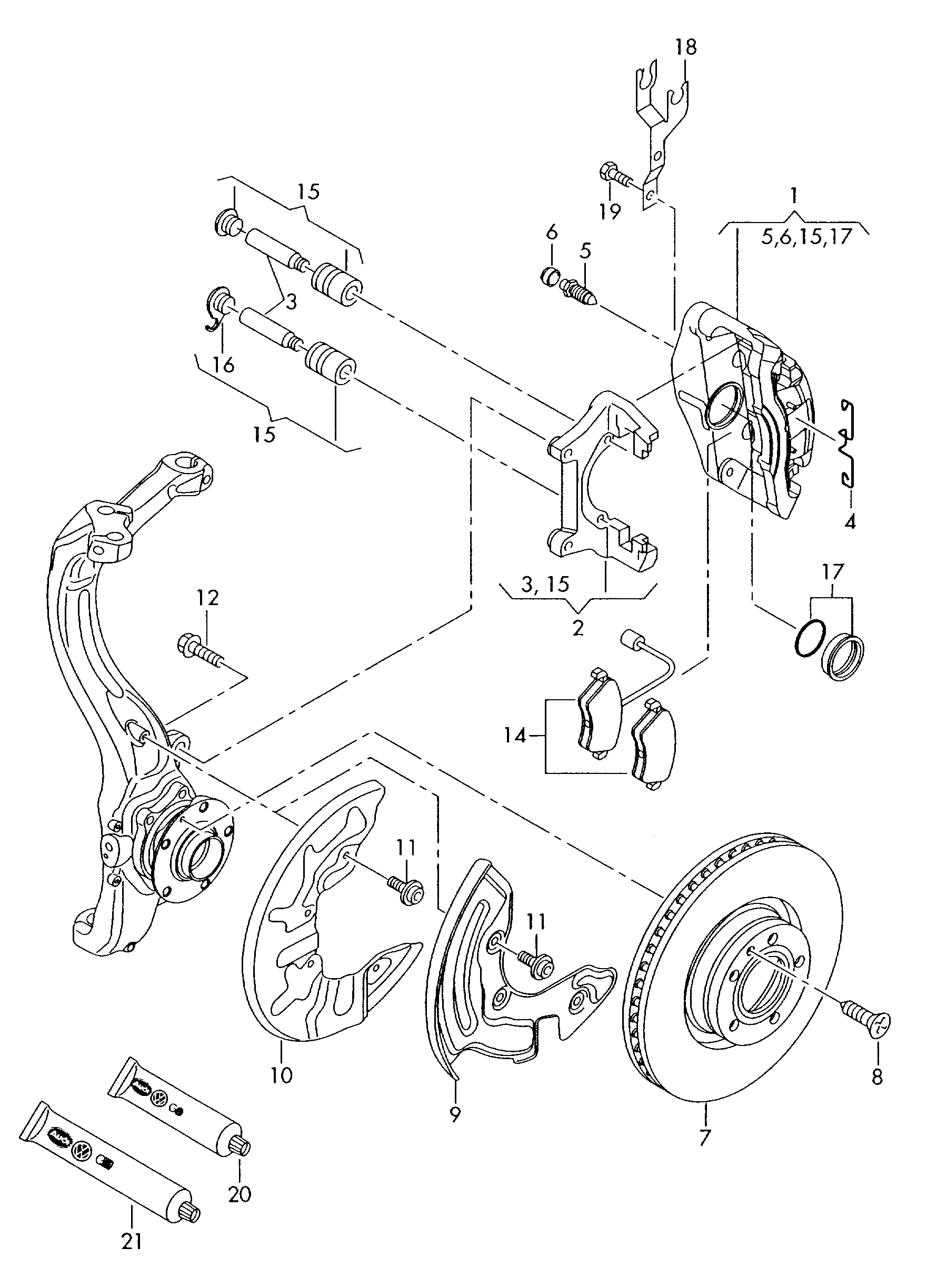 VW 4B0615269 - Комплект приладдя, гальм autozip.com.ua