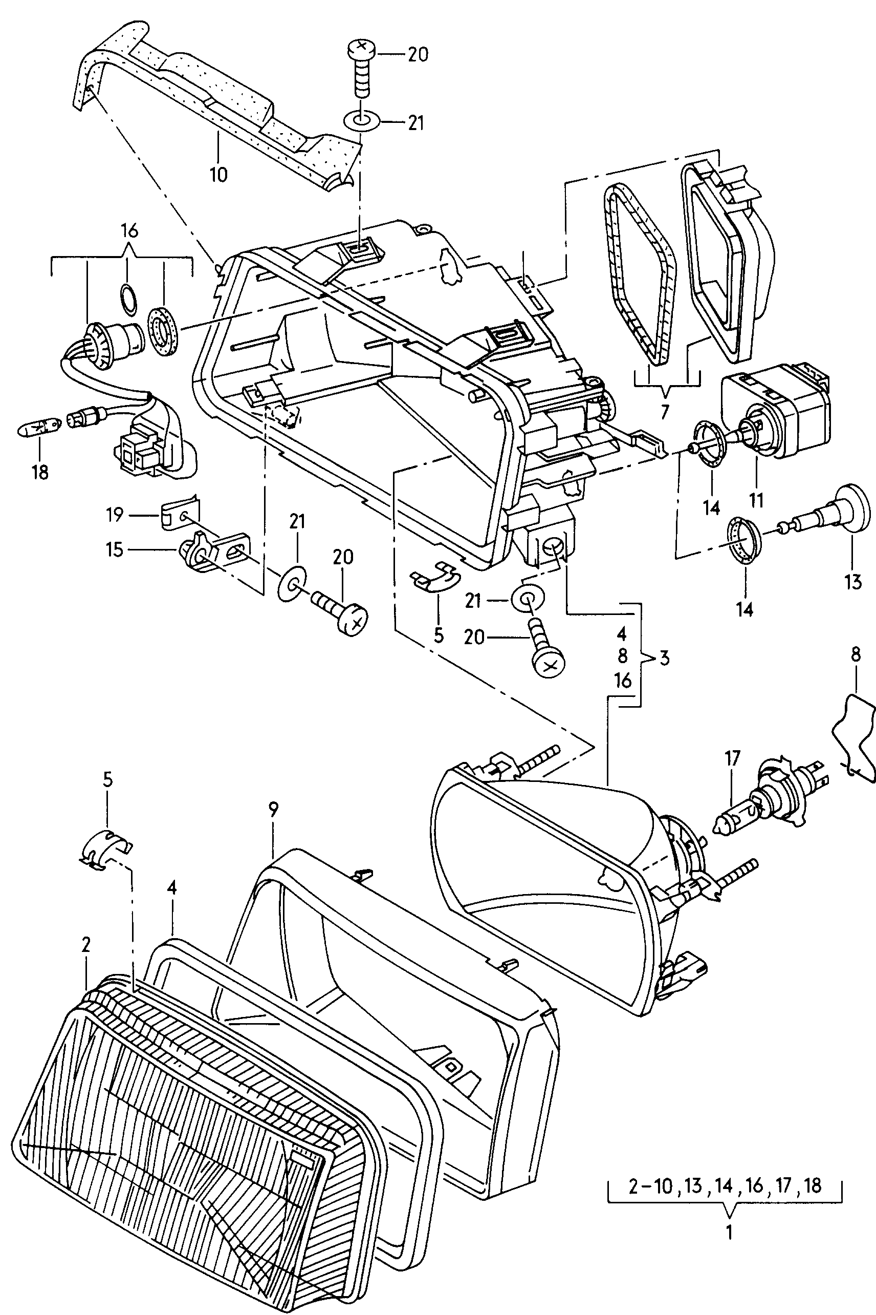 VAG 8D0941029 - Основна фара autozip.com.ua