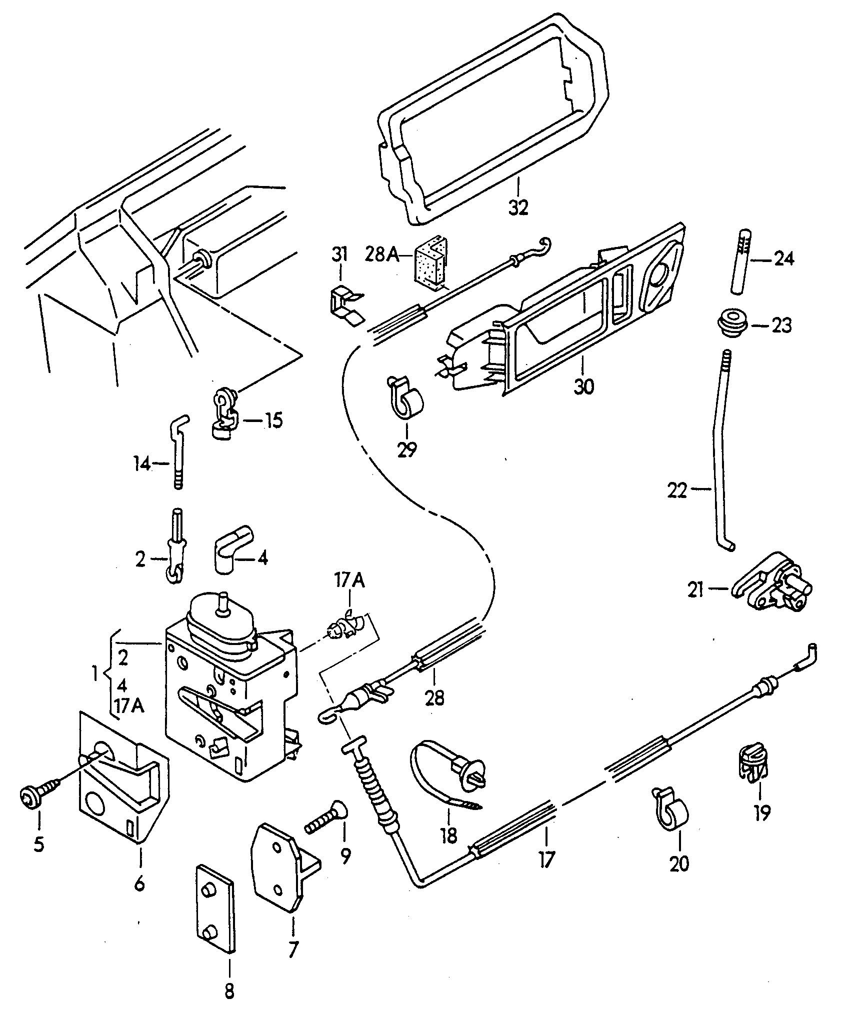 VAG 8D0839081A - Трос, замок дверей autozip.com.ua