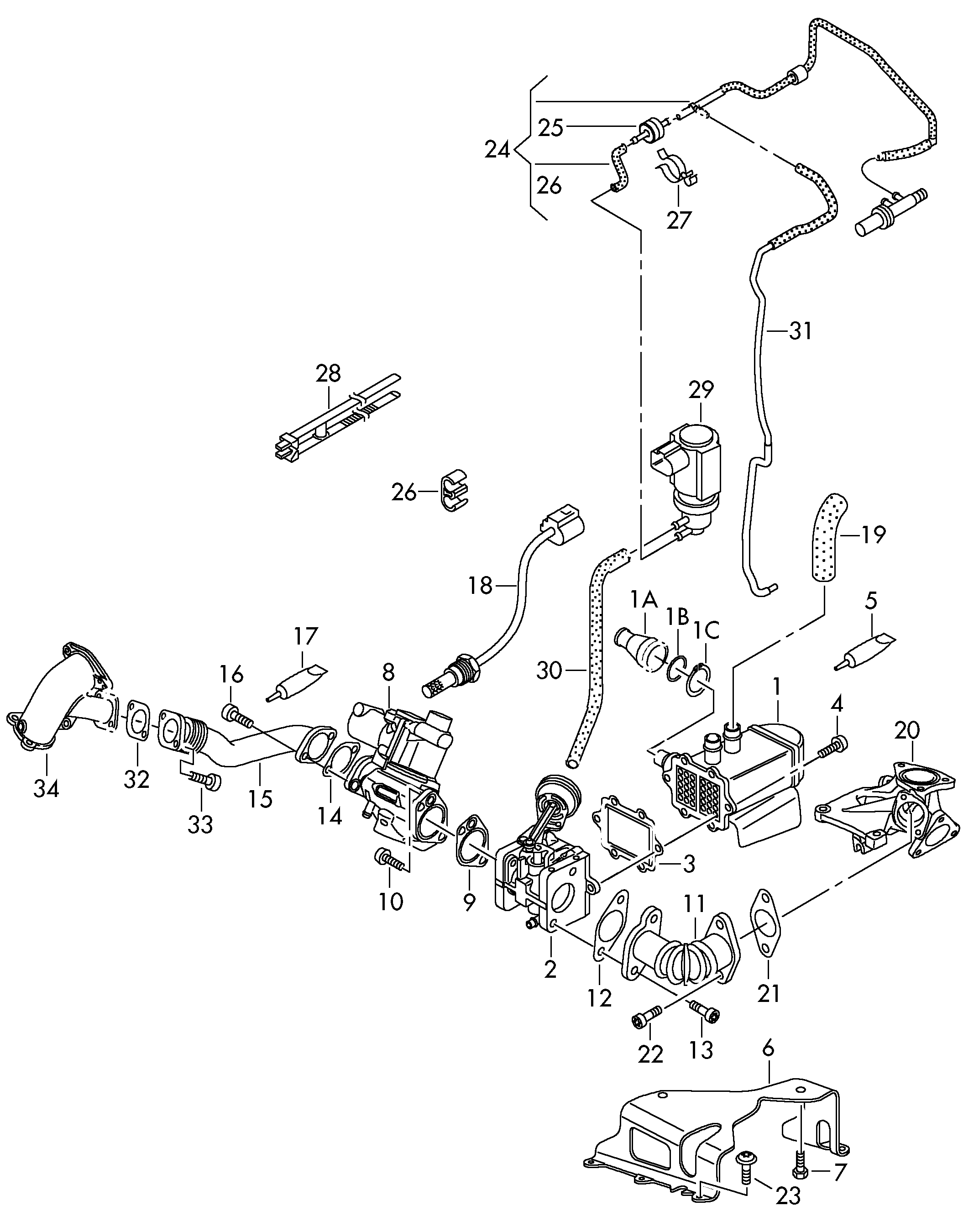 Seat 059131501H - Клапан повернення ОГ autozip.com.ua