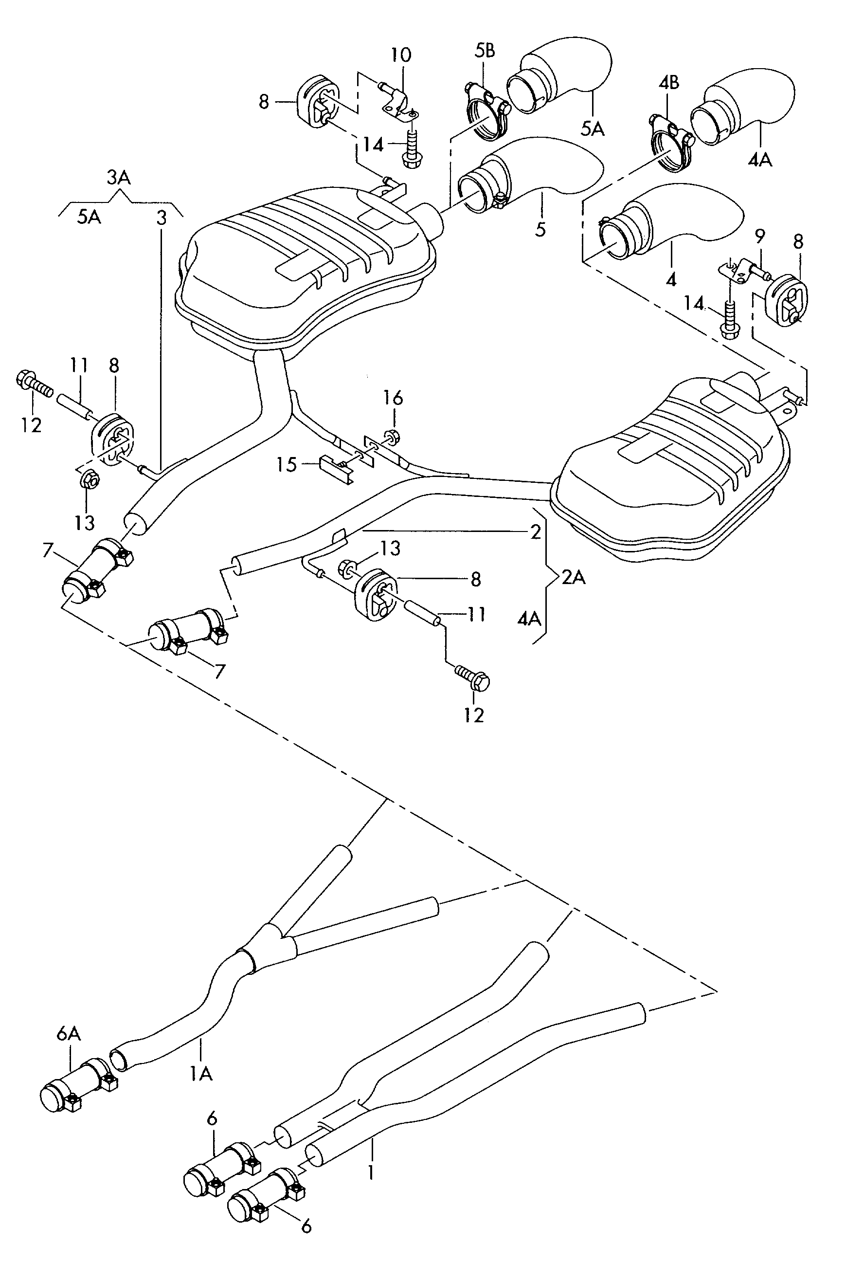 VW 4E0253147K - Кронштейн, втулка, система випуску autozip.com.ua