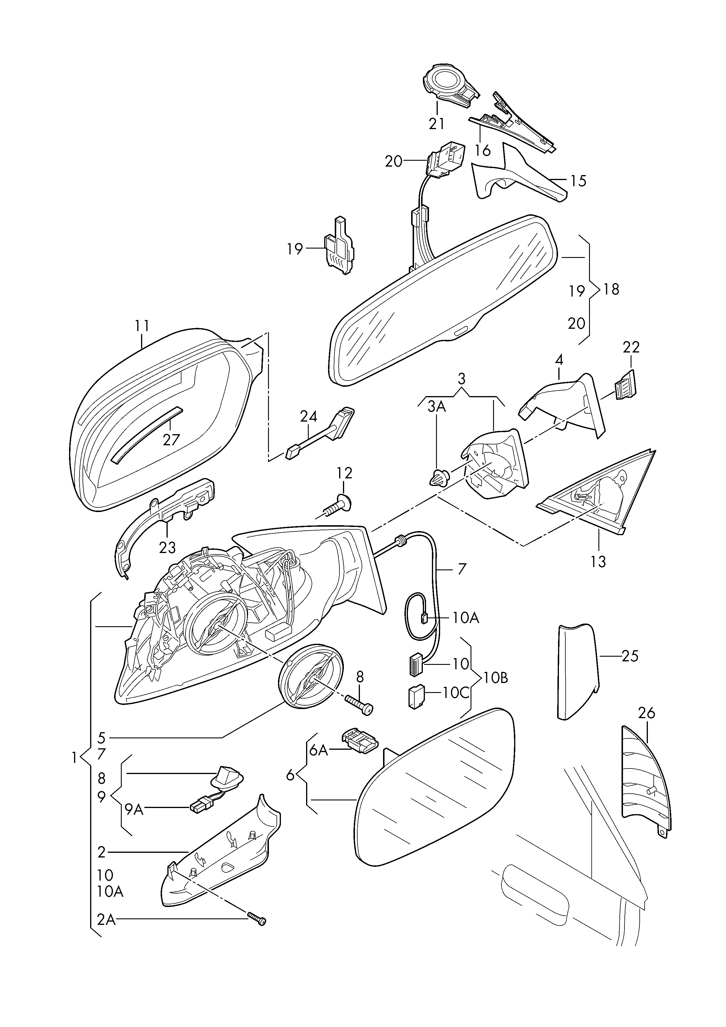 VAG 8R0 857 527 - Покриття, зовнішнє дзеркало autozip.com.ua