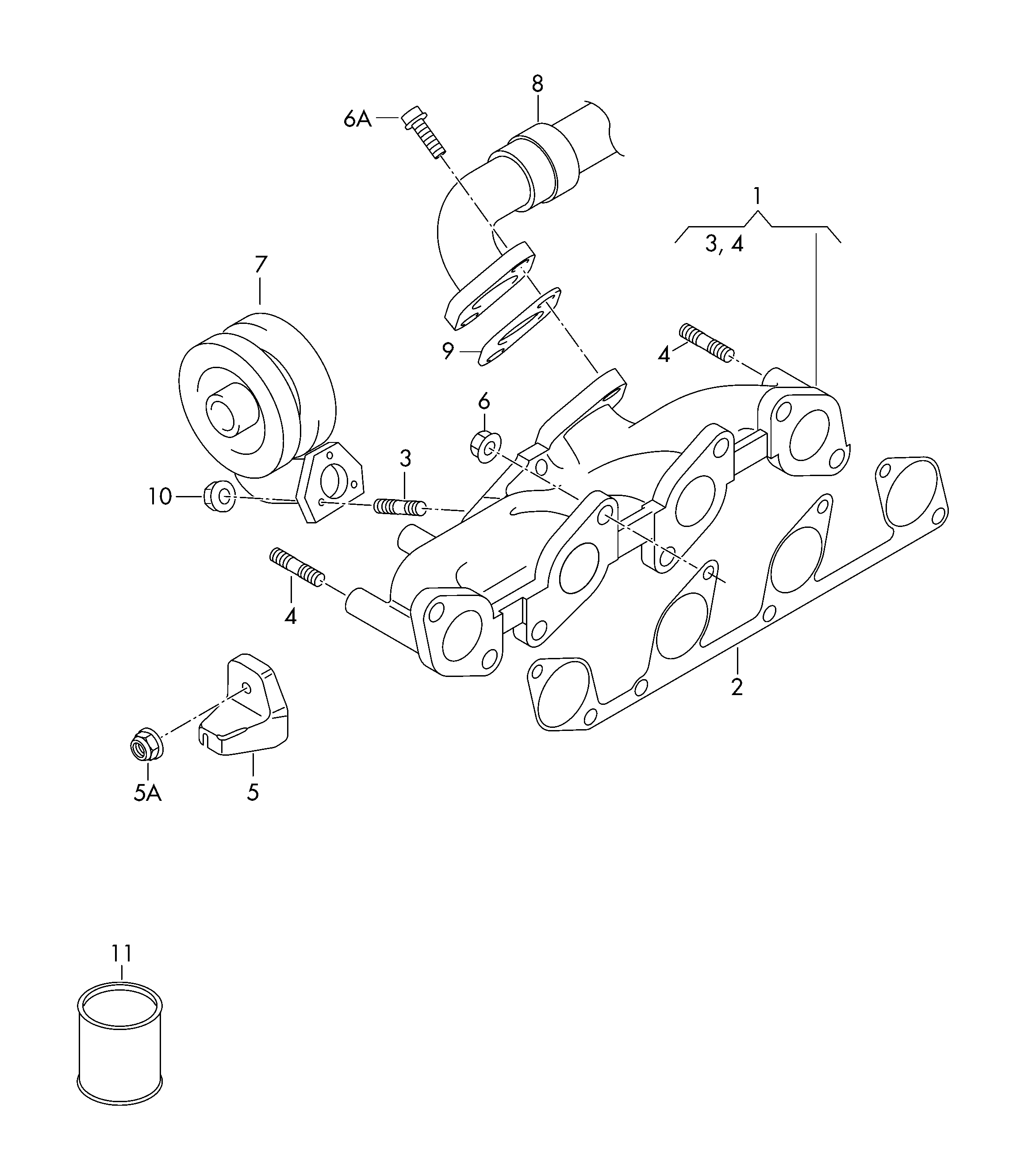 Seat 03L 253 039 J - Прокладка, випускний колектор autozip.com.ua