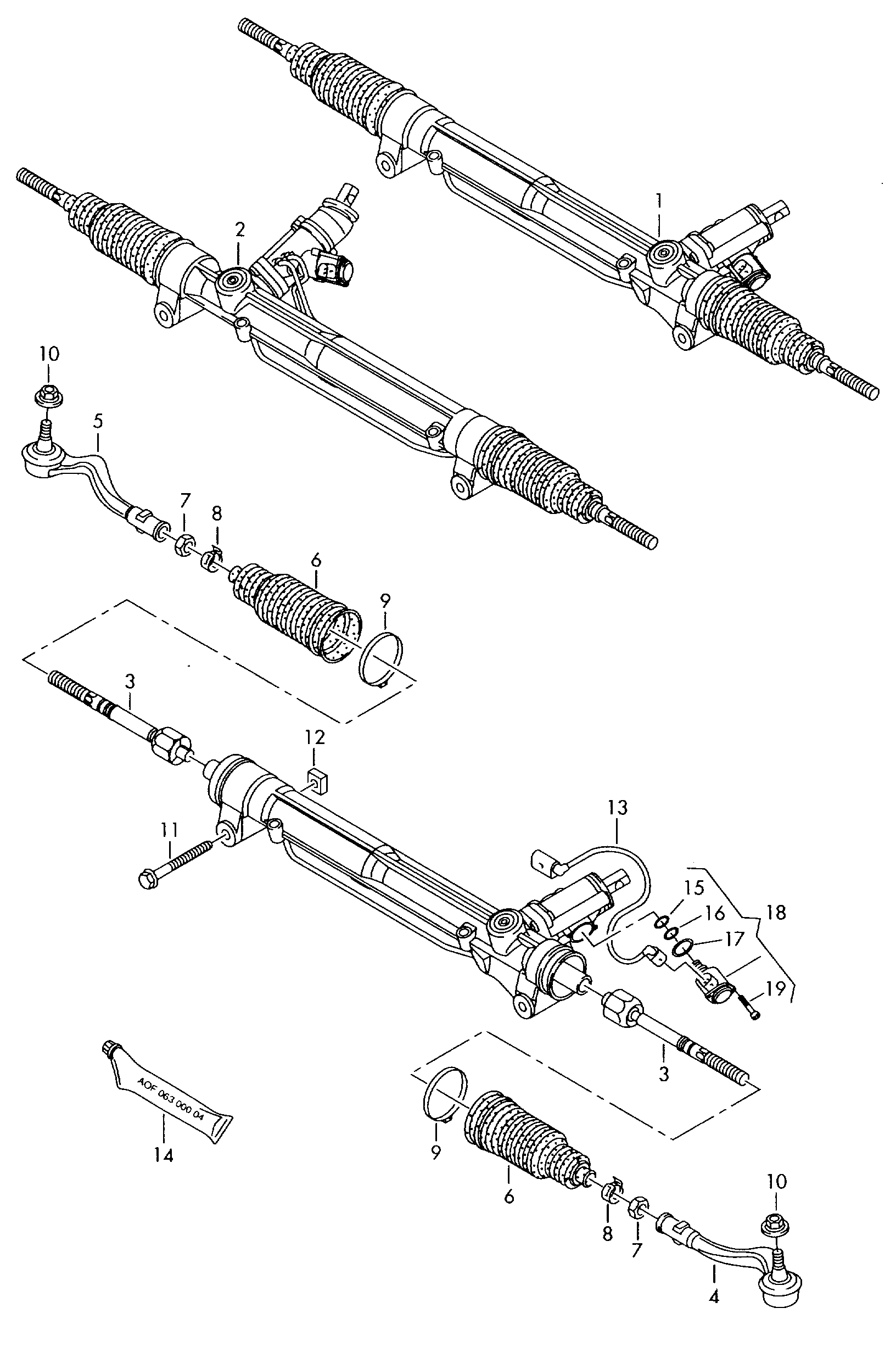 VW WHT 004 593 - Наконечник рульової тяги, кульовий шарнір autozip.com.ua