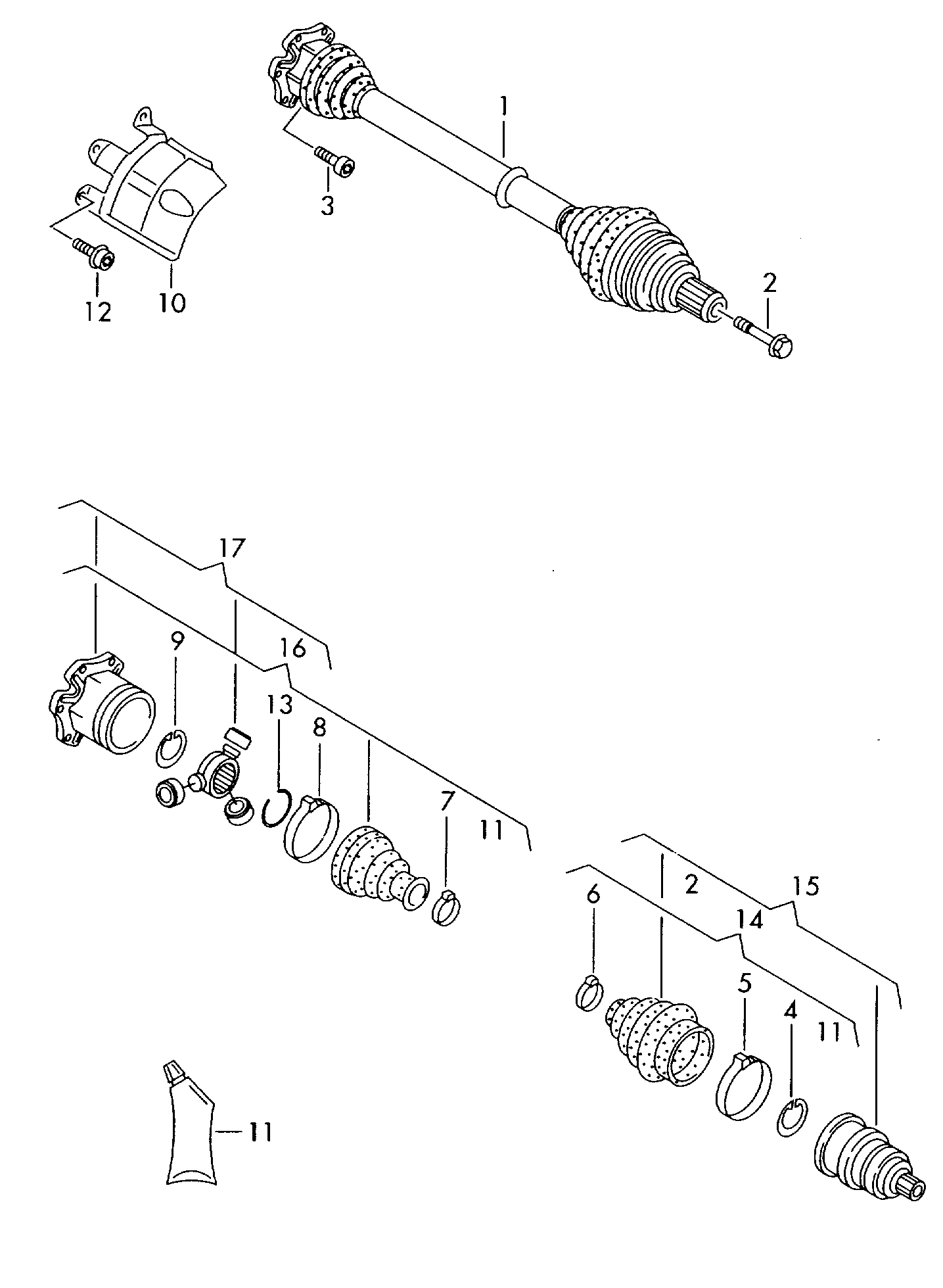 Skoda 8K0498099A - Шарнірний комплект, ШРУС, приводний вал autozip.com.ua