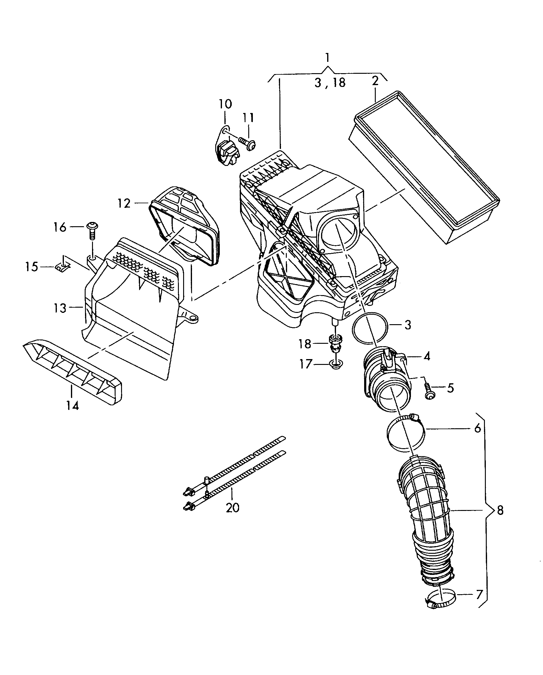 Seat 8R0133843C - Повітряний фільтр autozip.com.ua