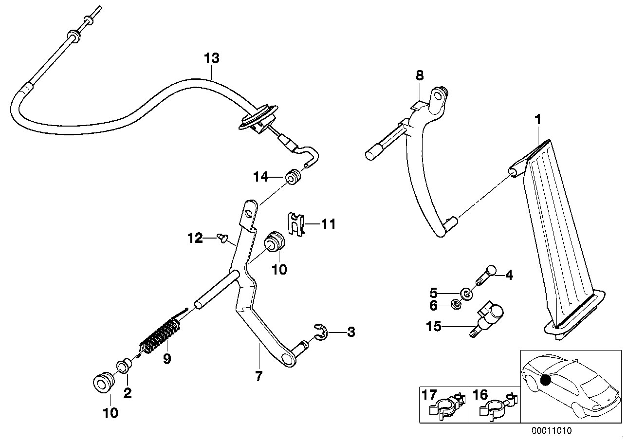 BMW 35411162482 - Тросик газу autozip.com.ua