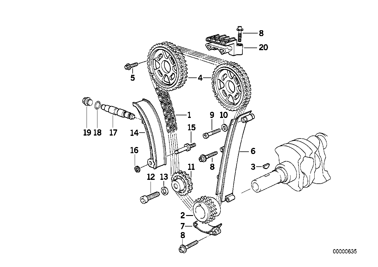 BMW 11 31 1 721 419 - Планка заспокоювача, ланцюг приводу autozip.com.ua