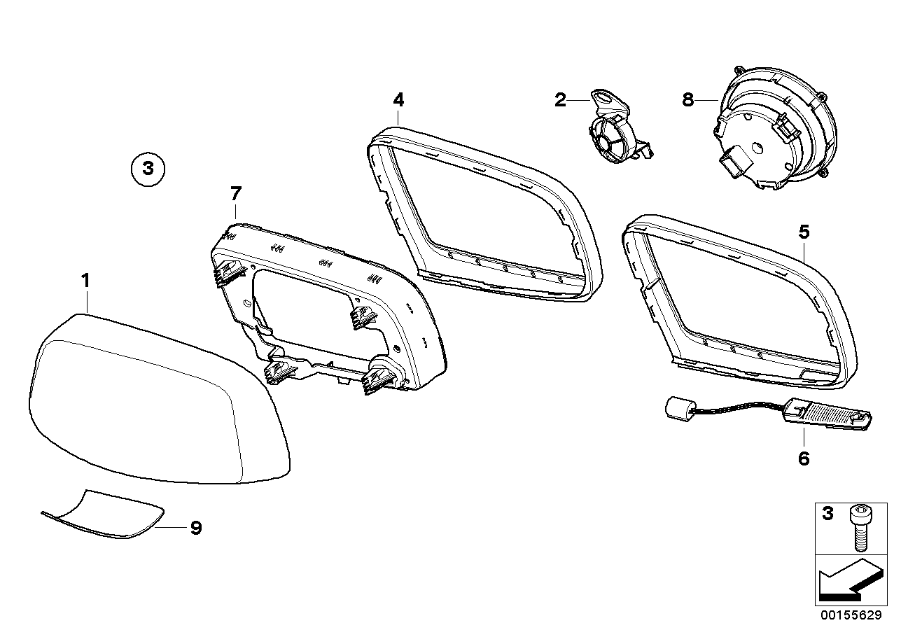 BMW 67 13 6 932 421 - Регулювальний елемент, зовнішнє дзеркало autozip.com.ua