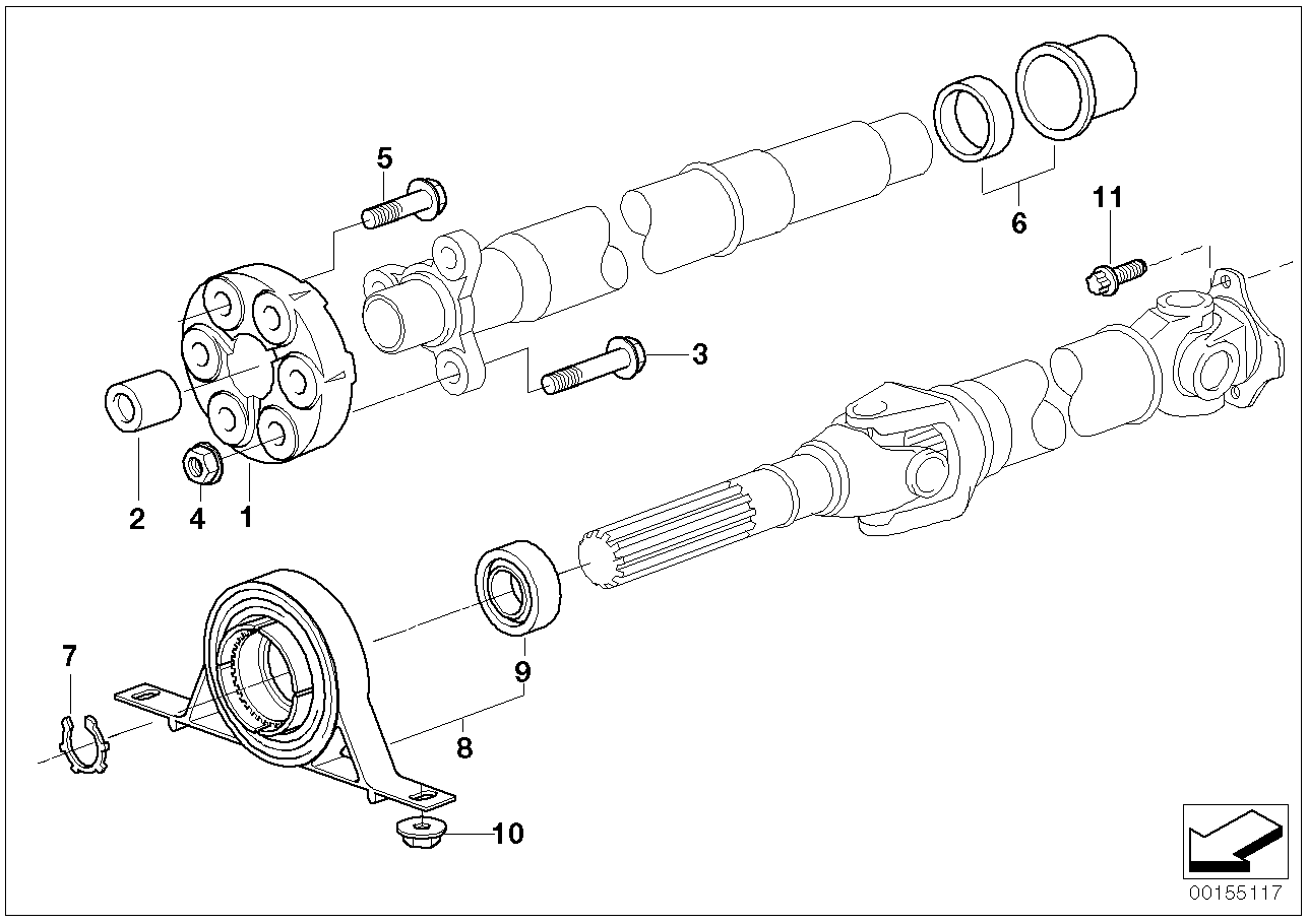 BMW 26 12 7 521 855 - Підвіска, карданний вал autozip.com.ua