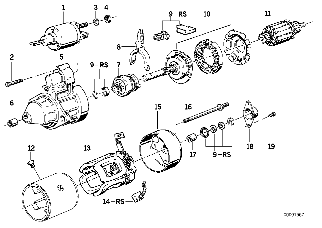 BMW 12 41 1 289 498 - Вугільна щітка, стартер autozip.com.ua