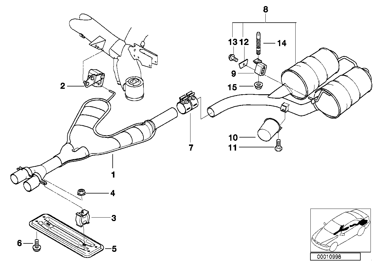 BMW 18 10 1 439 825 - Глушник вихлопних газів кінцевий autozip.com.ua