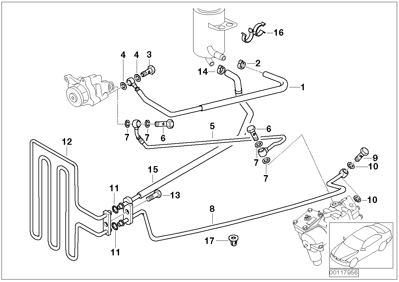 BMW 32 41 1 095 514 - Гідравлічний шланг, рульове управління autozip.com.ua