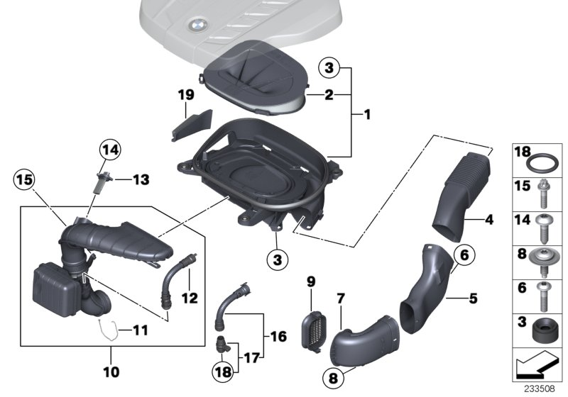 Mini 13 62 8 506 408 - Датчик потоку, маси повітря autozip.com.ua