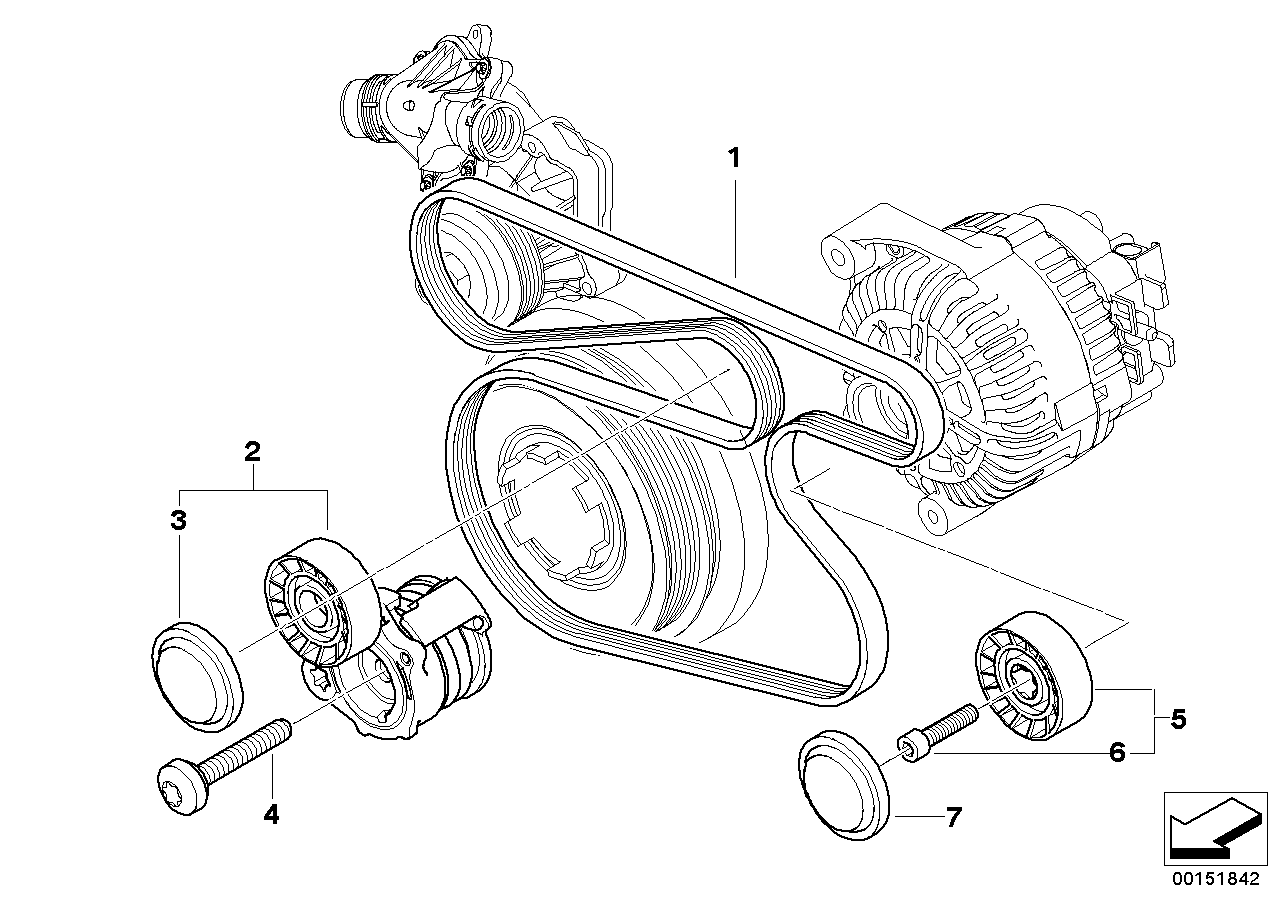 BMW 11 28 7 790 447 - Натягувач ременя, клинові зуб. autozip.com.ua