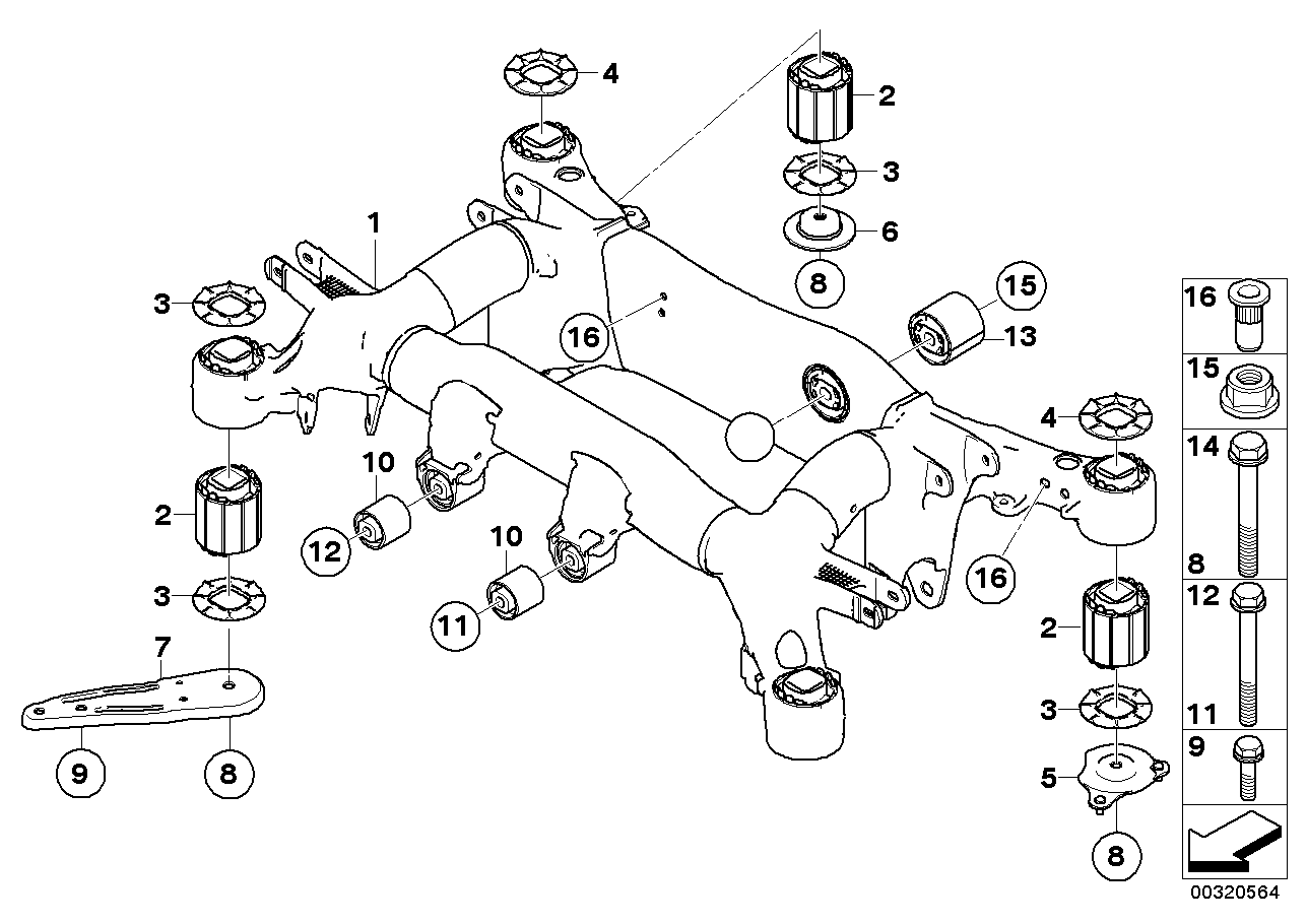 BMW (BRILLIANCE) 33 17 6 767 525 - Втулка, балка мосту autozip.com.ua