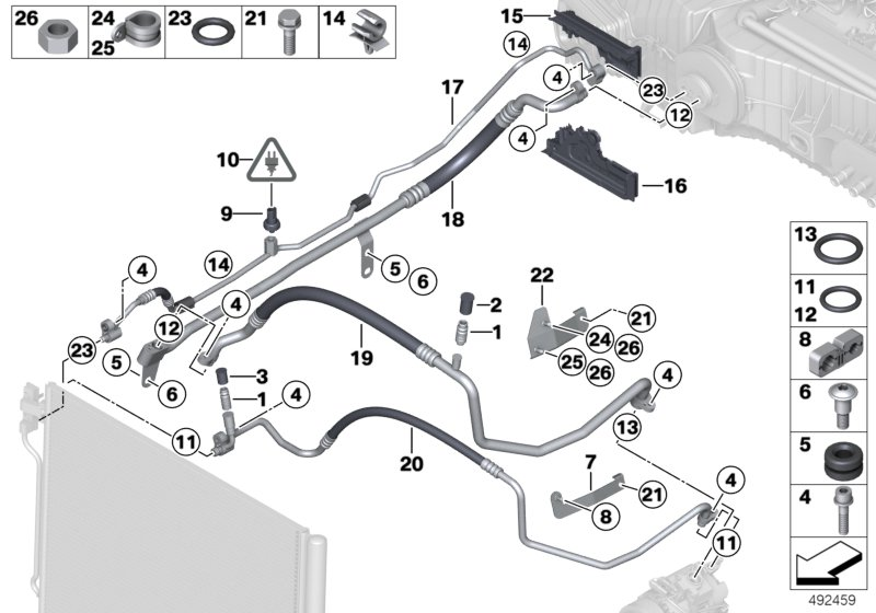 BMW 64 53 9 253 595 - Трубопровід високого тиску, кондиціонер autozip.com.ua