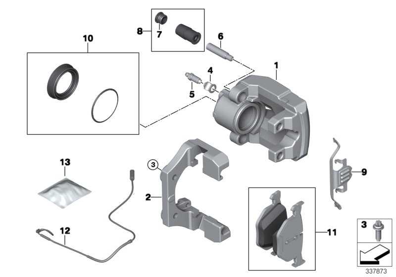 Mini 34216776789 - Ремкомплект, гальмівний супорт autozip.com.ua