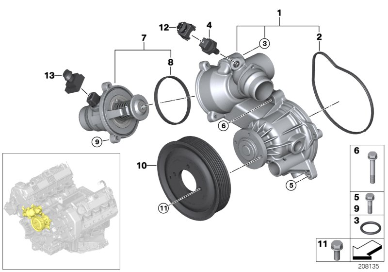 Mini 11 51 7 507 849 - Coolant pump, mechanical autozip.com.ua