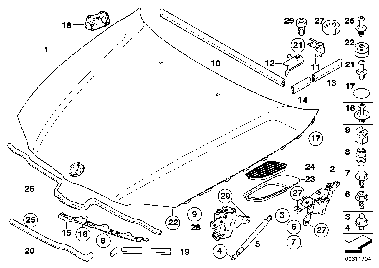 BMW 41627162102 - Капот двигуна autozip.com.ua