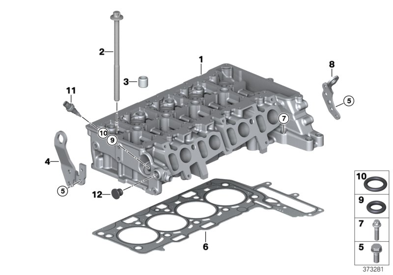 BMW 11 12 8 513 128 - Комплект болтів головки циліндрів autozip.com.ua